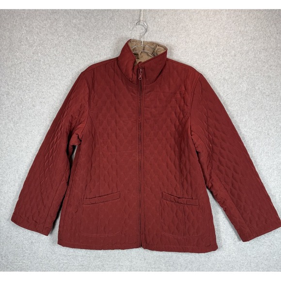Jackets & Blazers - Giorgio Mandi Jacket Womens‎ Large Red Quilted Full Zip Reversible Puffer Coat